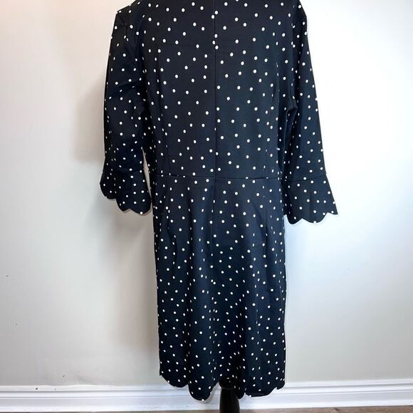 NWT Talbots Scalloped Bell Sleeve Polka Dot Dress Sz 16W Plus Petite - Picture 9 of 10